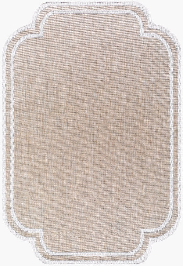 Livabliss Miami Beach Coastal Polypropylene Flat Weave Rug for Patio Entryway or Foyer Tan, Cream 2'4" x 3'9" MBH2314-2745