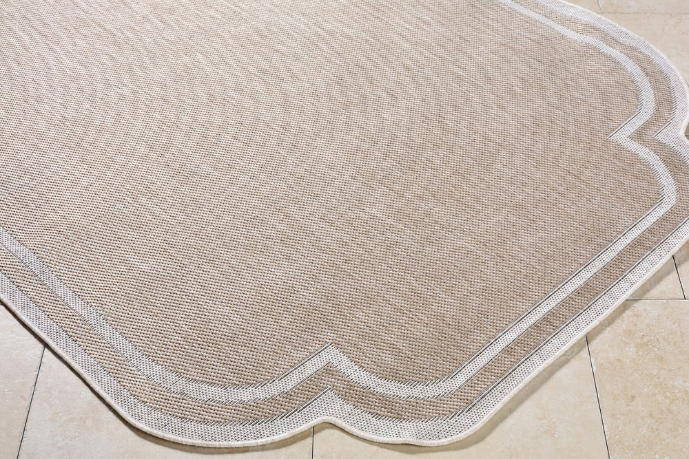 Livabliss Miami Beach Coastal Polypropylene Flat Weave Rug for Patio Entryway or Foyer Tan, Cream 2'7" x 7'3" MBH2314-2773