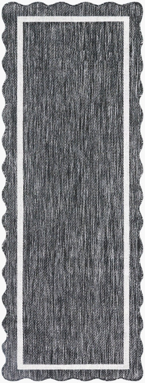 Livabliss Miami Beach Coastal Polypropylene Area Rug for Entryways Patios and Transitional Spaces Black, Cream 2'7" x 7'3" MBH2319-2773