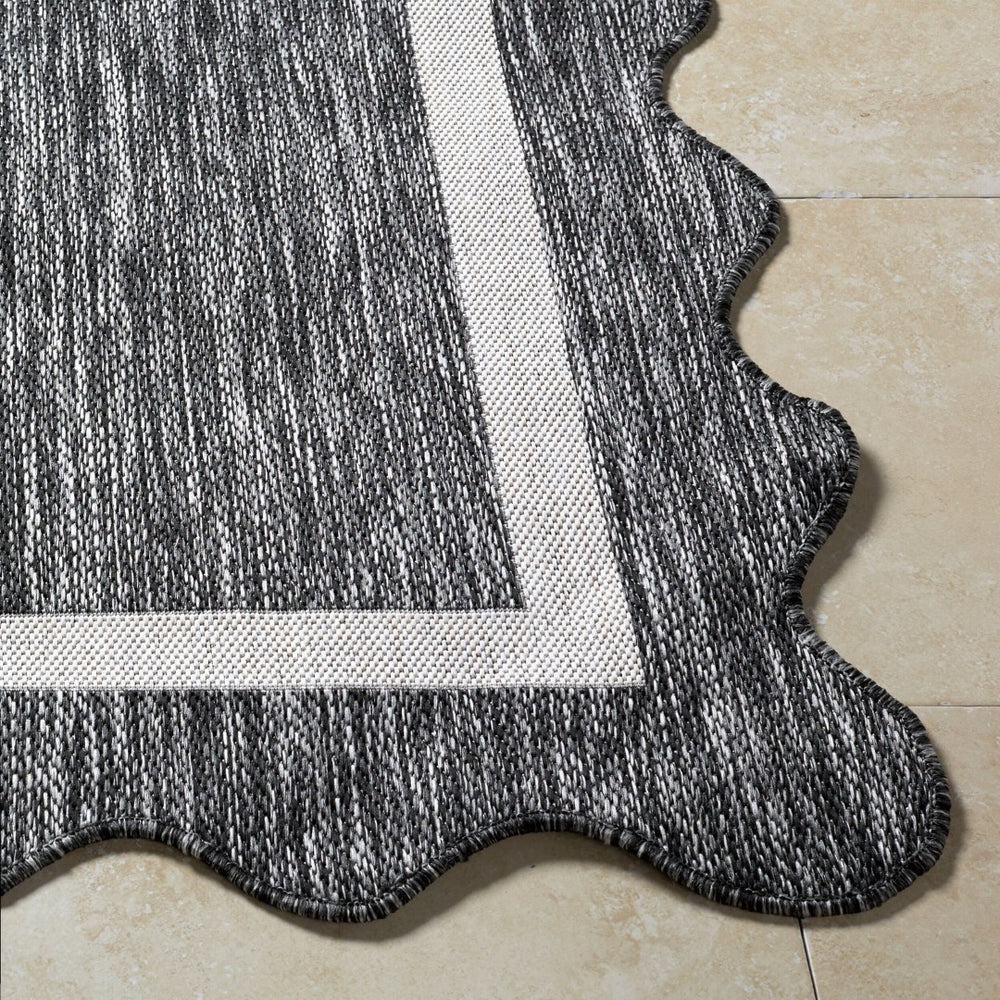 Livabliss Miami Beach Coastal Polypropylene Area Rug for Entryways Patios and Transitional Spaces Black, Cream 9'2" x 12' MBH2319-9212