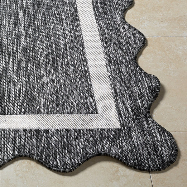 Livabliss Miami Beach Coastal Polypropylene Area Rug for Entryways Patios and Transitional Spaces Black, Cream 2'7" x 7'3" MBH2319-2773