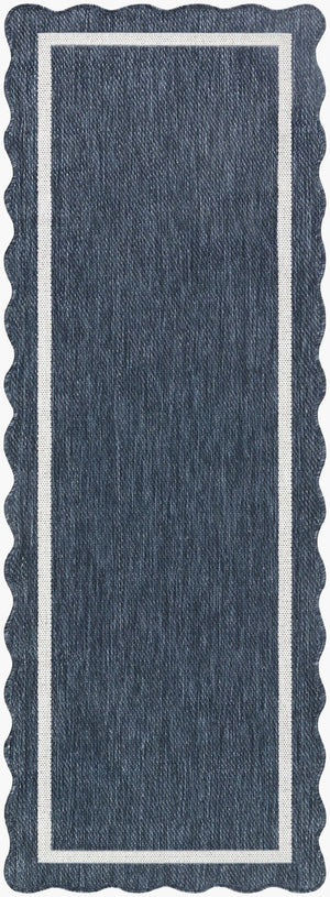 Livabliss Miami Beach Coastal Polypropylene Area Rug Woven in Turkey for Indoor Outdoor Use Dark Blue, Crea 2'7" x 7'3" MBH2320-2773