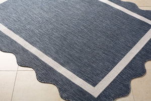 Livabliss Miami Beach Coastal Polypropylene Area Rug Woven in Turkey for Indoor Outdoor Use Dark Blue, Crea 2'4" x 3'9" MBH2320-2745