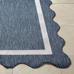 Livabliss Miami Beach Coastal Polypropylene Area Rug Woven in Turkey for Indoor Outdoor Use Dark Blue, Crea 2'4" x 3'9" MBH2320-2745