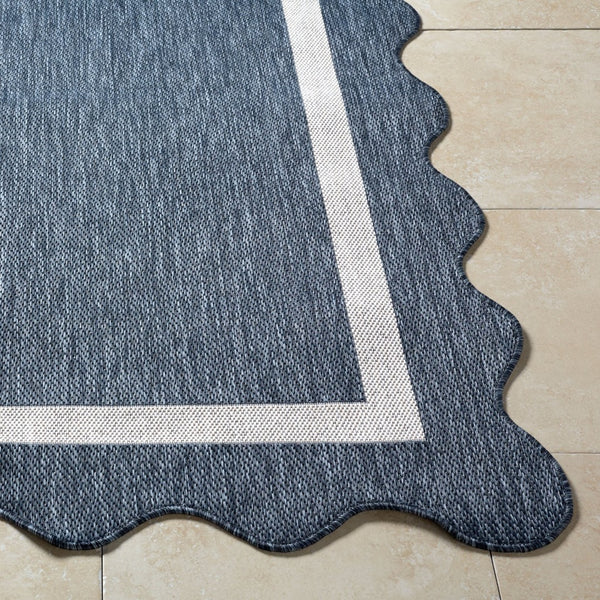 Livabliss Miami Beach Coastal Polypropylene Area Rug Woven in Turkey for Indoor Outdoor Use Dark Blue, Crea 2'4" x 3'9" MBH2320-2745