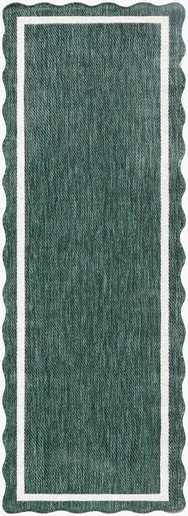 Livabliss Miami Beach Coastal Polypropylene Accent Rug for Entryways Patios and Living Rooms Dark Green, Cre 2'7" x 7'3" MBH2321-2773
