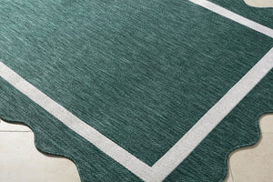Livabliss Miami Beach Coastal Polypropylene Accent Rug for Entryways Patios and Living Rooms Dark Green, Cre 9'2" x 12' MBH2321-9212