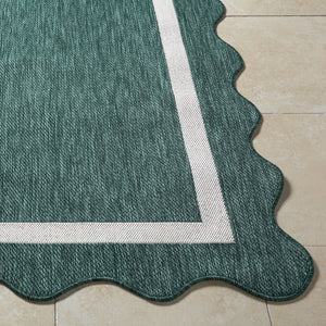 Livabliss Miami Beach Coastal Polypropylene Accent Rug for Entryways Patios and Living Rooms Dark Green, Cre 9'2" x 12' MBH2321-9212