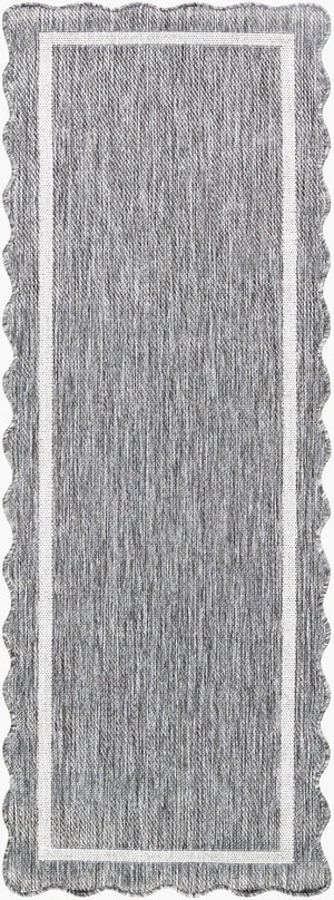 Livabliss Miami Beach Coastal Polypropylene Area Rug for Indoor Outdoor Patios and Living Rooms Charcoal, Cream 2'7" x 7'3" MBH2322-2773