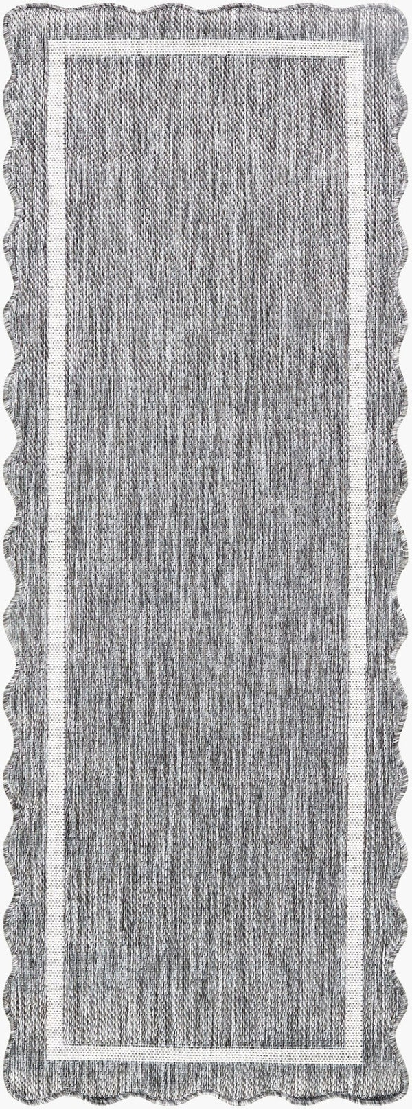 Livabliss Miami Beach Coastal Polypropylene Area Rug for Indoor Outdoor Patios and Living Rooms Charcoal, Cream 2'7" x 7'3" MBH2322-2773