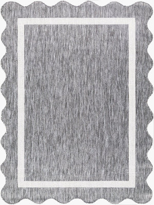 Livabliss Miami Beach Coastal Polypropylene Area Rug for Indoor Outdoor Patios and Living Rooms Charcoal, Cream 6'7" x 9' MBH2322-679