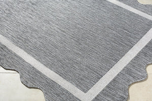 Livabliss Miami Beach Coastal Polypropylene Area Rug for Indoor Outdoor Patios and Living Rooms Charcoal, Cream 6'7" x 9' MBH2322-679