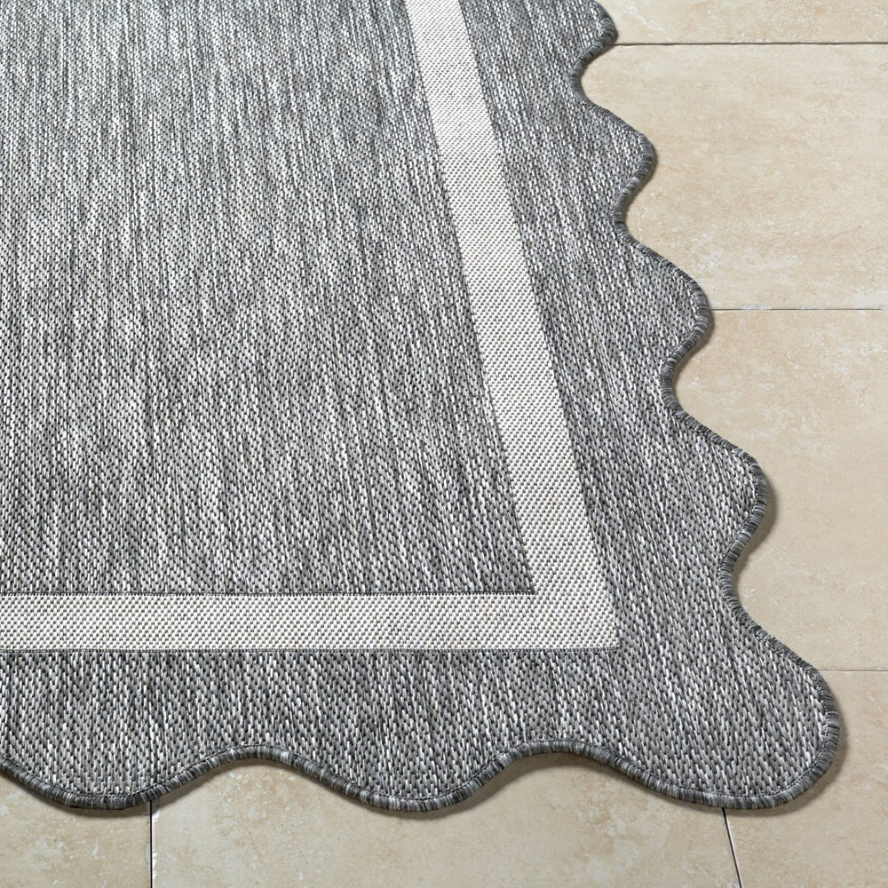 Livabliss Miami Beach Coastal Polypropylene Area Rug for Indoor Outdoor Patios and Living Rooms Charcoal, Cream 6'7" x 9' MBH2322-679