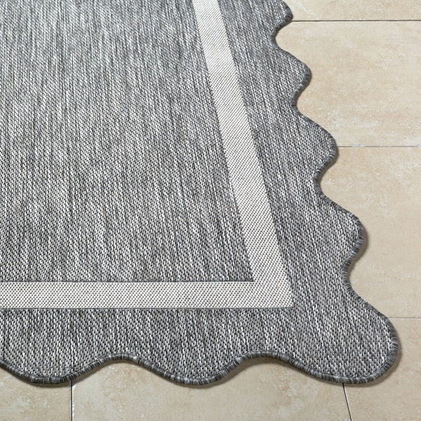 Livabliss Miami Beach Coastal Polypropylene Area Rug for Indoor Outdoor Patios and Living Rooms Charcoal, Cream 6'7" x 9' MBH2322-679