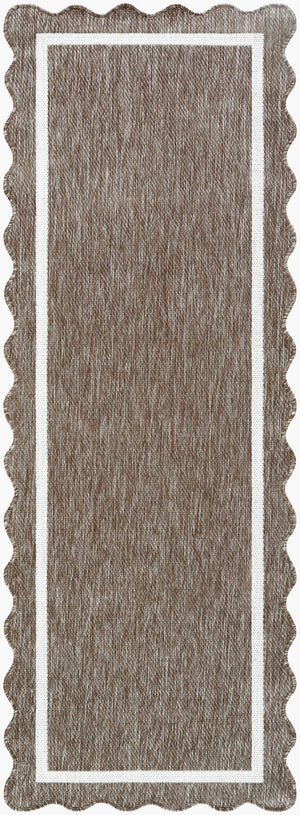Livabliss Miami Beach Coastal Traditional Polypropylene Rug for Entryway Patio or Bedroom Dark Brown, Cre 2'7" x 7'3" MBH2323-2773