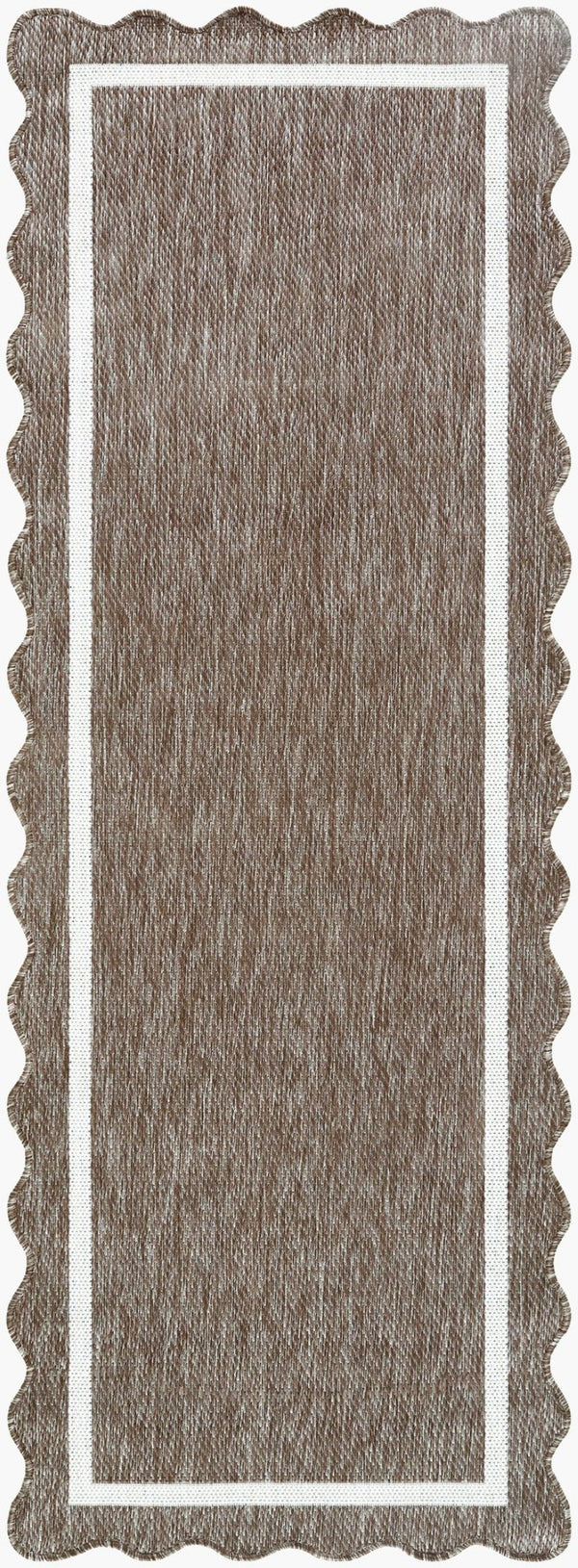 Livabliss Miami Beach Coastal Traditional Polypropylene Rug for Entryway Patio or Bedroom Dark Brown, Cre 2'7" x 7'3" MBH2323-2773