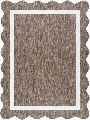 Livabliss Miami Beach Coastal Traditional Polypropylene Rug for Entryway Patio or Bedroom Dark Brown, Cre 7'10" x 10' MBH2323-71010