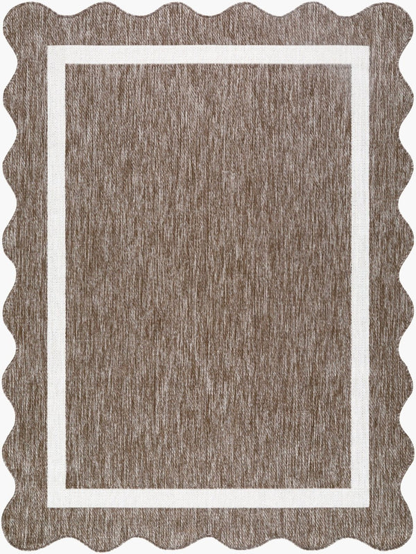 Livabliss Miami Beach Coastal Traditional Polypropylene Rug for Entryway Patio or Bedroom Dark Brown, Cre 7'10" x 10' MBH2323-71010