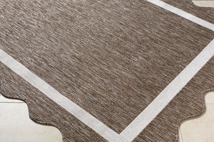 Livabliss Miami Beach Coastal Traditional Polypropylene Rug for Entryway Patio or Bedroom Dark Brown, Cre 7'10" x 10' MBH2323-71010