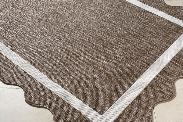 Livabliss Miami Beach Coastal Traditional Polypropylene Rug for Entryway Patio or Bedroom Dark Brown, Cre 7'10" x 10' MBH2323-71010