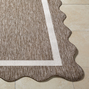 Livabliss Miami Beach Coastal Traditional Polypropylene Rug for Entryway Patio or Bedroom Dark Brown, Cre 7'10" x 10' MBH2323-71010
