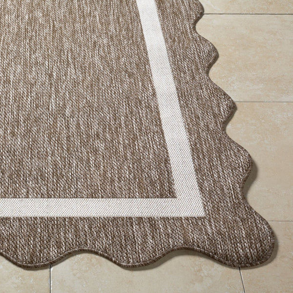 Livabliss Miami Beach Coastal Traditional Polypropylene Rug for Entryway Patio or Bedroom Dark Brown, Cre 7'10" x 10' MBH2323-71010