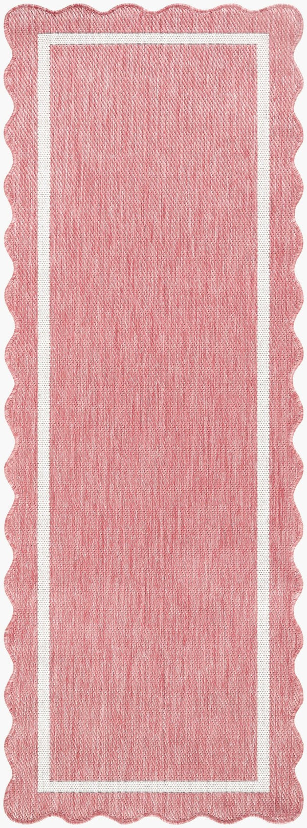 Livabliss Miami Beach Coastal Traditional Polypropylene Rug for Entryways and Outdoor Patios Rose, Cream 2'7" x 7'3" MBH2324-2773