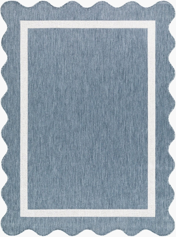 Livabliss Miami Beach Coastal Traditional Polypropylene Indoor Outdoor Accent Rug for Patio Entryway Blue, Cream 5'3" x 7' MBH2325-537