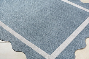 Livabliss Miami Beach Coastal Traditional Polypropylene Indoor Outdoor Accent Rug for Patio Entryway Blue, Cream 5'3" x 7' MBH2325-537