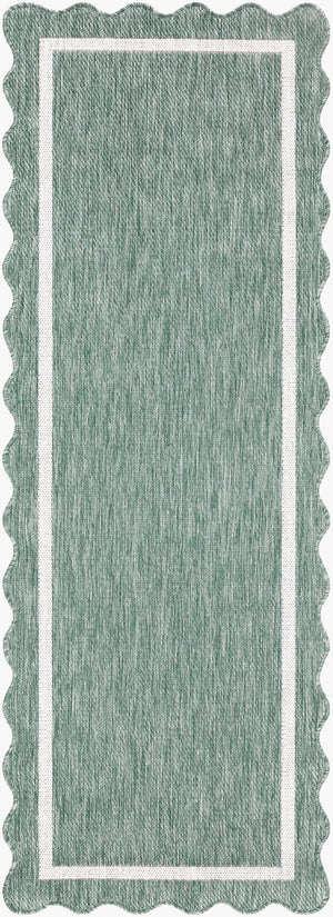 Livabliss Miami Beach Coastal Traditional Polypropylene Rug for Indoor Outdoor Patio Use Medium Green, C 2'7" x 7'3" MBH2326-2773