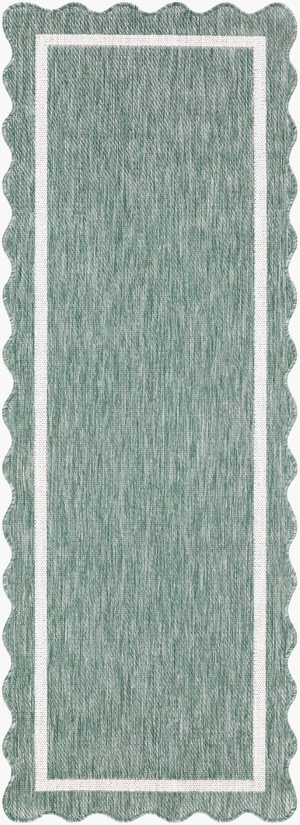 Livabliss Miami Beach Coastal Traditional Polypropylene Rug for Indoor Outdoor Patio Use Medium Green, C 2'7" x 7'3" MBH2326-2773
