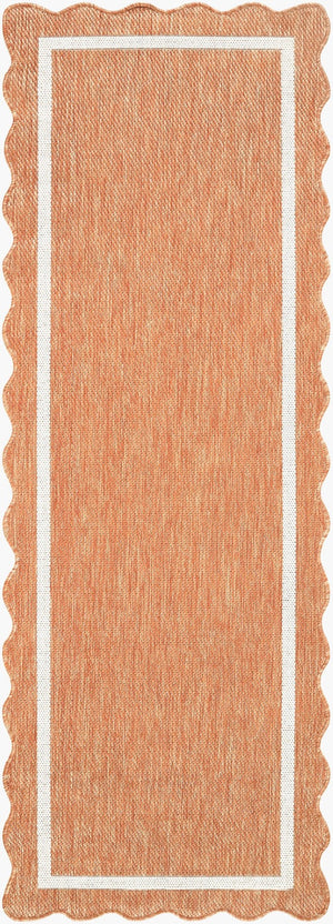 Livabliss Miami Beach Coastal Traditional Indoor Outdoor Polypropylene Accent Rug for Entryways Rust, Cream 2'7" x 7'3" MBH2327-2773