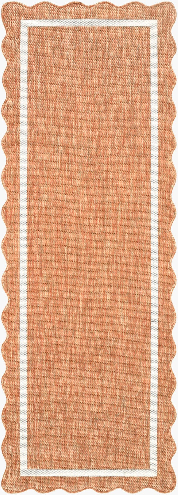 Livabliss Miami Beach Coastal Traditional Indoor Outdoor Polypropylene Accent Rug for Entryways Rust, Cream 2'7" x 7'3" MBH2327-2773