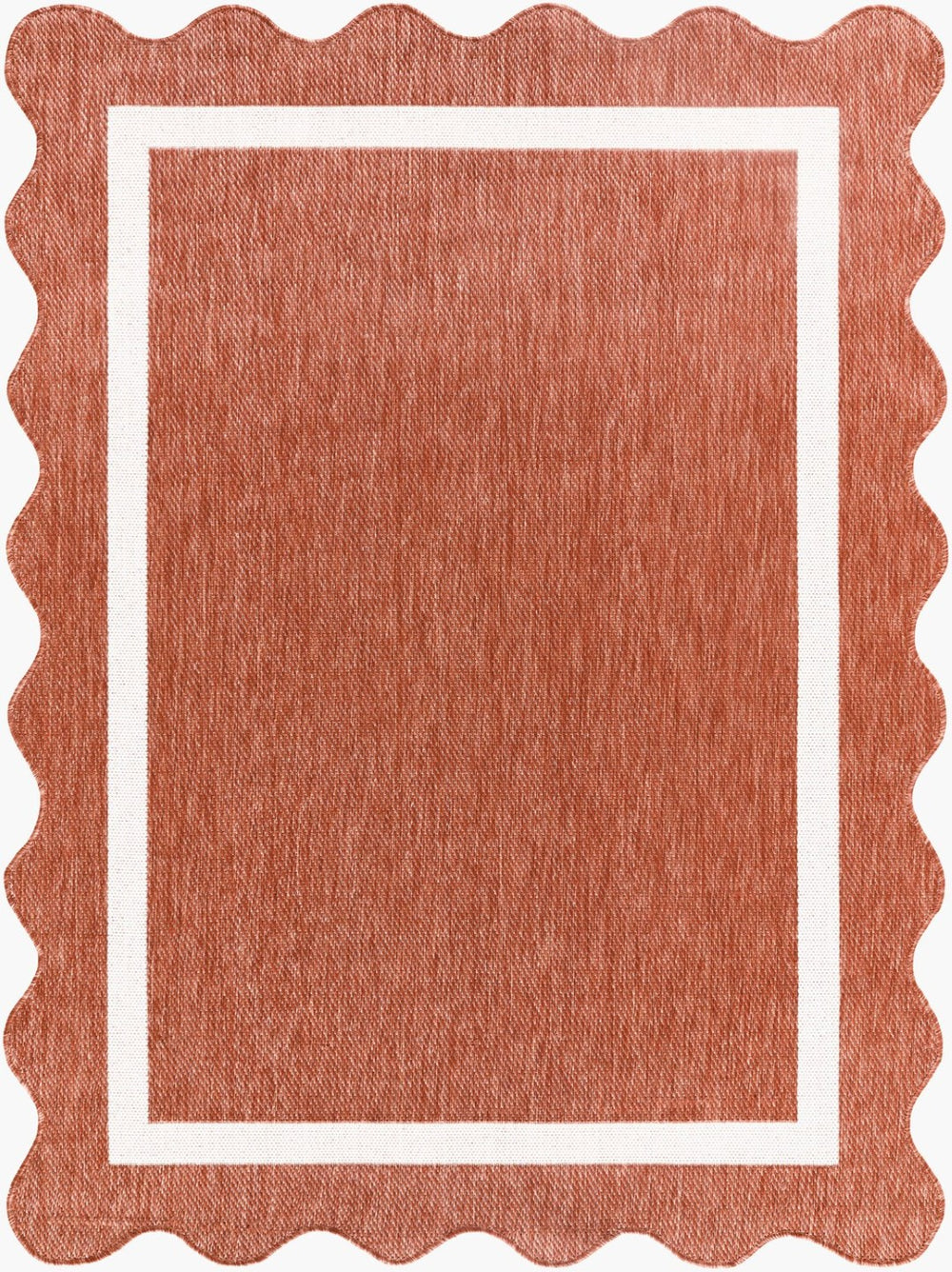 Livabliss Miami Beach Coastal Polypropylene Area Rug for Indoor Outdoor Patios and Entryways Rust, Cream 6'7" x 9' MBH2329-679