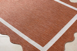 Livabliss Miami Beach Coastal Polypropylene Area Rug for Indoor Outdoor Patios and Entryways Rust, Cream 6'7" x 9' MBH2329-679