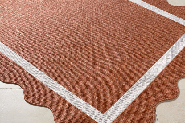 Livabliss Miami Beach Coastal Polypropylene Area Rug for Indoor Outdoor Patios and Entryways Rust, Cream 6'7" x 9' MBH2329-679