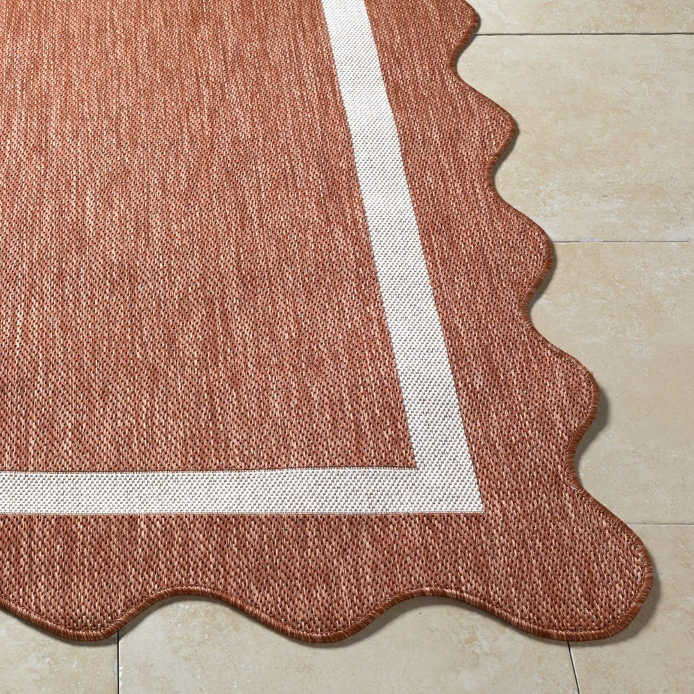 Livabliss Miami Beach Coastal Polypropylene Area Rug for Indoor Outdoor Patios and Entryways Rust, Cream 6'7" x 9' MBH2329-679