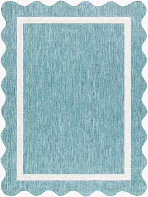 Livabliss Miami Beach Coastal Traditional Polypropylene Rug for Patios and Entryways Aqua, Cream 2'4" x 3'9" MBH2330-2745
