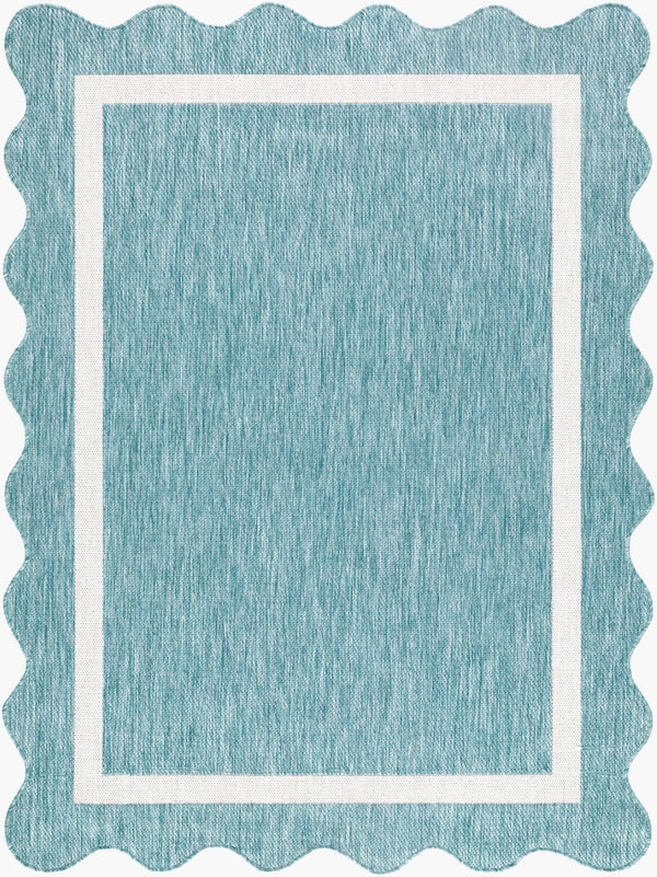 Livabliss Miami Beach Coastal Traditional Polypropylene Rug for Patios and Entryways Aqua, Cream 2'4" x 3'9" MBH2330-2745