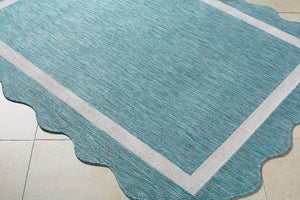 Livabliss Miami Beach Coastal Traditional Polypropylene Rug for Patios and Entryways Aqua, Cream 2'4" x 3'9" MBH2330-2745