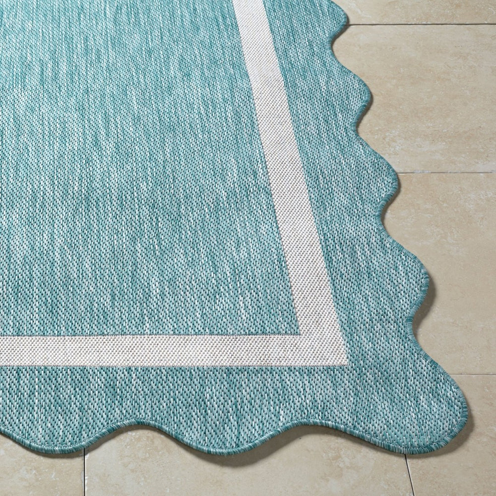 Livabliss Miami Beach Coastal Traditional Polypropylene Rug for Patios and Entryways Aqua, Cream 2'4" x 3'9" MBH2330-2745