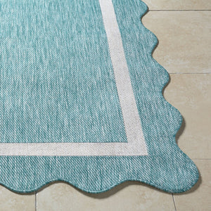 Livabliss Miami Beach Coastal Traditional Polypropylene Rug for Patios and Entryways Aqua, Cream 2'4" x 3'9" MBH2330-2745