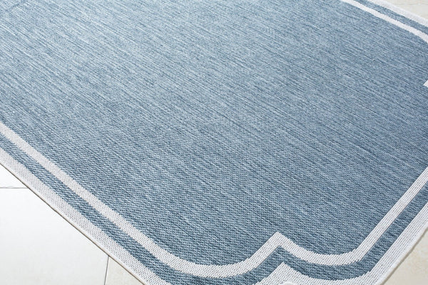Livabliss Miami Beach Coastal Polypropylene Indoor Outdoor Accent Rug Turkish Woven Entryway Blue, Cream 7'10" x 10' MBH2332-71010