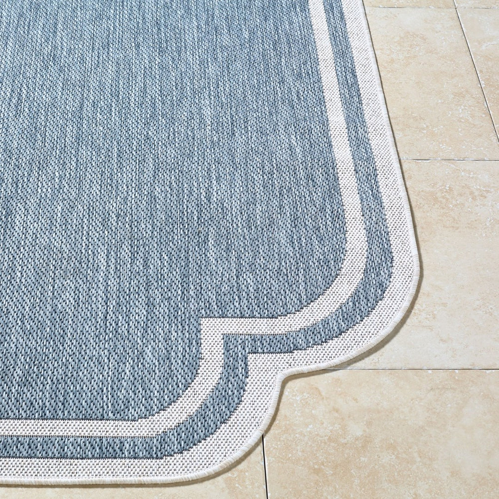 Livabliss Miami Beach Coastal Polypropylene Indoor Outdoor Accent Rug Turkish Woven Entryway Blue, Cream 7'10" x 10' MBH2332-71010