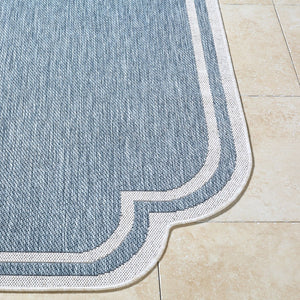 Livabliss Miami Beach Coastal Polypropylene Indoor Outdoor Accent Rug Turkish Woven Entryway Blue, Cream 7'10" x 10' MBH2332-71010