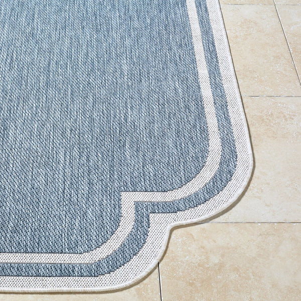 Livabliss Miami Beach Coastal Polypropylene Indoor Outdoor Accent Rug Turkish Woven Entryway Blue, Cream 7'10" x 10' MBH2332-71010