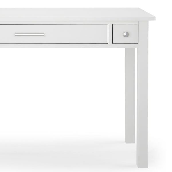 English Elm Avalon White Writing Desk - Handcrafted Solid Wood With Storage For Home Office & Study Space B136P158448