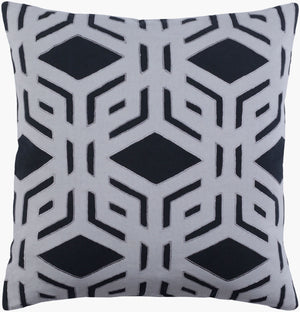 Surya Millbrook 18” Cotton Accent Pillow With Elegant Pattern - Perfect For Cozy Home Decor Transformation! Black Cotton,Cotton Mbk001-1818