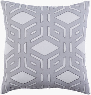 Surya Millbrook 18” Cotton Accent Pillow With Elegant Pattern - Perfect For Cozy Home Decor Transformation! Gray Cotton,Cotton Mbk002-2222
