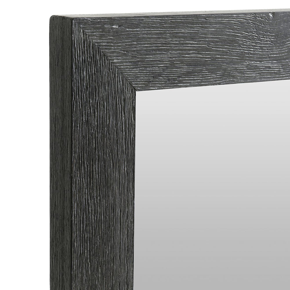 Bernhardt Bernhardt Menton Mirror In Sutton Rustic Oak — 48"W X 36"H Minimalist Rustic-Modern Wall Mirror, Versatile Mounting And Warm Woodgrain Finish 352332